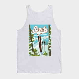 Seoul South Korea ski travel poster Tank Top